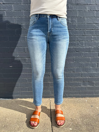 Lola Mid Rise Ankle Skinny Jeans