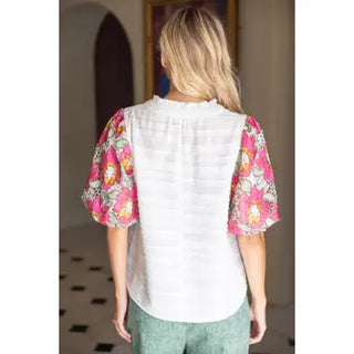 Chic Floral Embroider Top