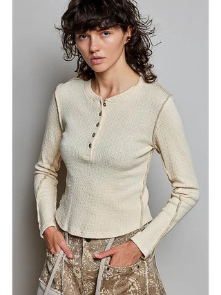 Almond Hour Waffle Henley
