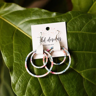 Floral Wooden Double Hoops