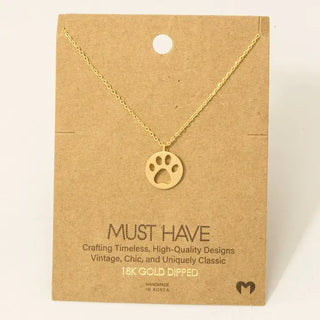 Paw Print Pendant Gold
