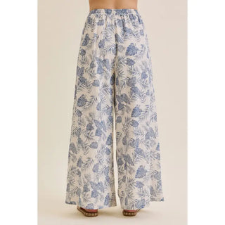 Lilian Blue Tropical Pants