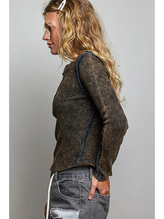 Black Stone Waffle Henley