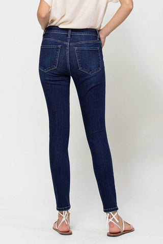 Dark High Rise Ankle Skinny