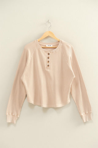 Washed Taupe Henley