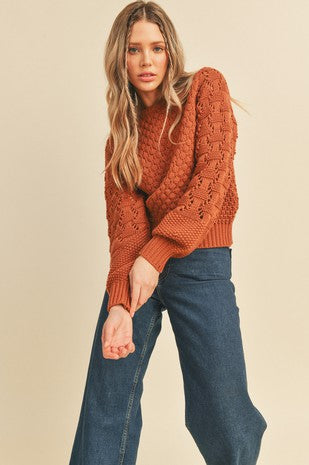 Ginger Brown Texture Sweater