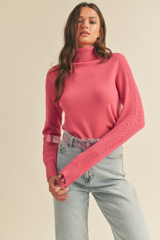 Raspberry Cream Texture Sweater