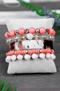 Orange Crystal Bead Bracelet