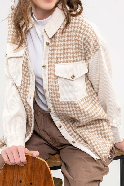 Houndstooth Taupe Jacket