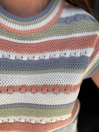 Kate Apricot Stripes Top