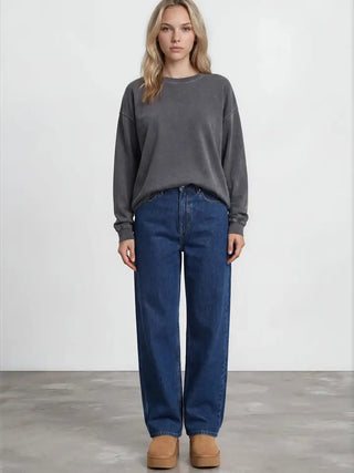 Charcoal Washed Knit Top