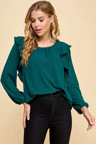 Wish You Were Here Green Blouse