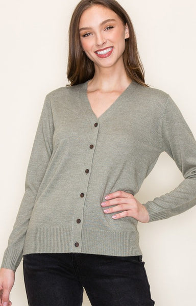 Olive Button Cardigan