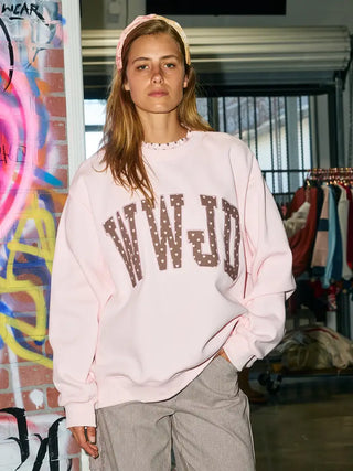 WWJD Pink Heart Pullover