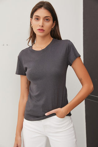 Brynn Earthy Charcoal Tee