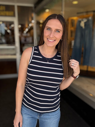Angie Navy Stripes