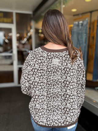 Spotted in Espresso Pullover