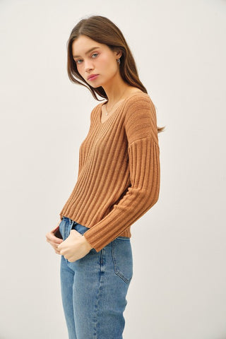 Darci Mocha Sweater Top