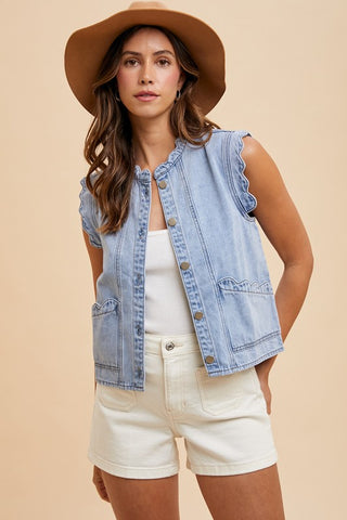 Denim Detail Vest