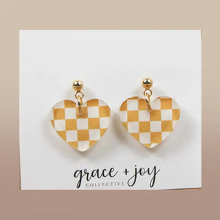 Yellow Checkered Heart