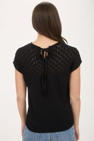 Bre Eyelet Black Knit