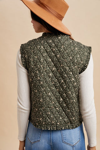 Quilted Fall Olive Vest