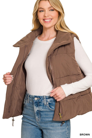 Aspen Puffer Vest -Brown