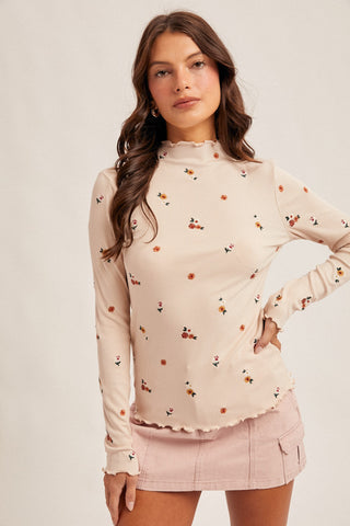 Emily's Embroidered Mock Neck