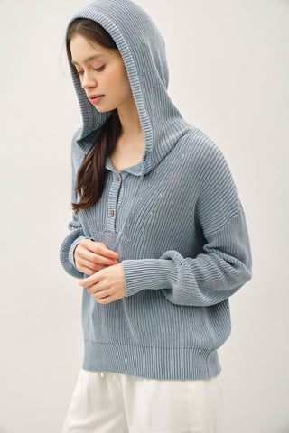 Henny Slate Button Hoodie