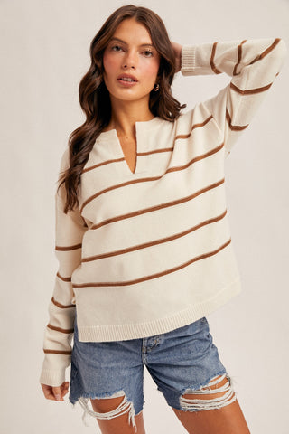 Ellie Cream Mocha Sweater