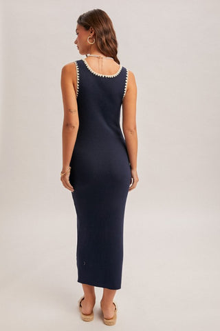 Boho Beachy Navy Dress