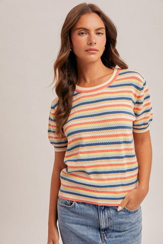 Tara Navy Lemon Stripes