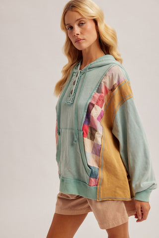 Sea Glass Patchwork Hoodie