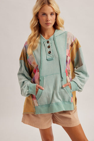 Sea Glass Patchwork Hoodie