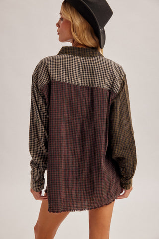 Campfire Plaid Patchwork Shacket