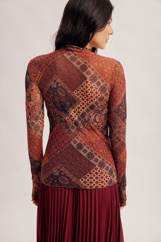 Spiced Sangria Mesh Top