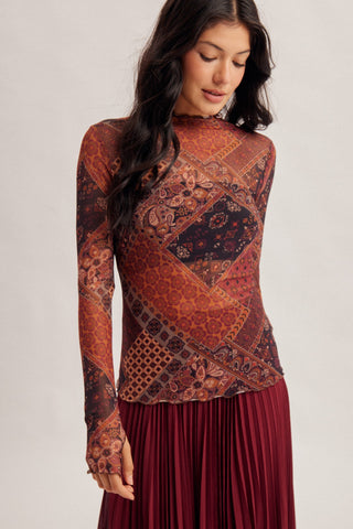 Spiced Sangria Mesh Top