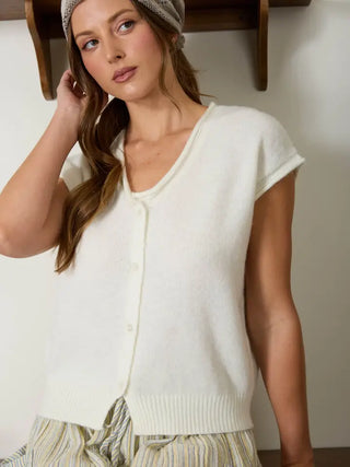 Ivory Cloud Knit Vest