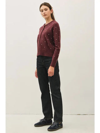 Berry Dotted Cardigan