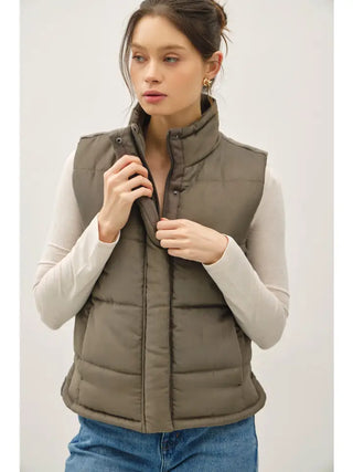 Olive-Suede Like Vest