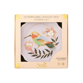 Hummingbird Dish & Stud Earring