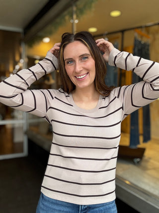 Lauren Brown Black Top
