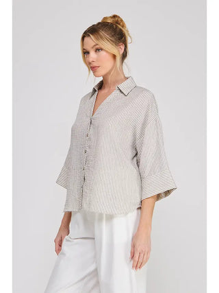 Sunday Stroll Striped Button Down