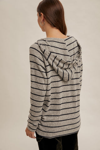 Connie Striped Brushed Hoodie