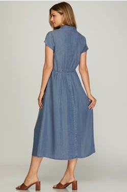 Down For It All Chambray Dress