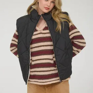 Black Toned Sherpa Vest