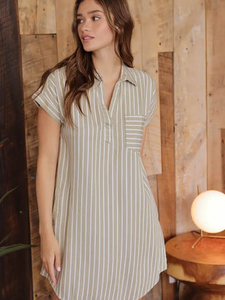 Nelli Sage Stripes Dress