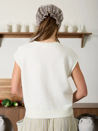Ivory Cloud Knit Vest