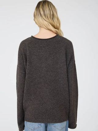 Dark Roast Henley Knit