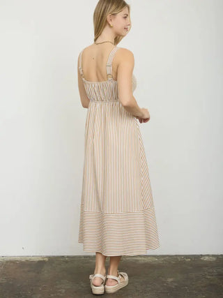 Piper Taupe Stripes Dress